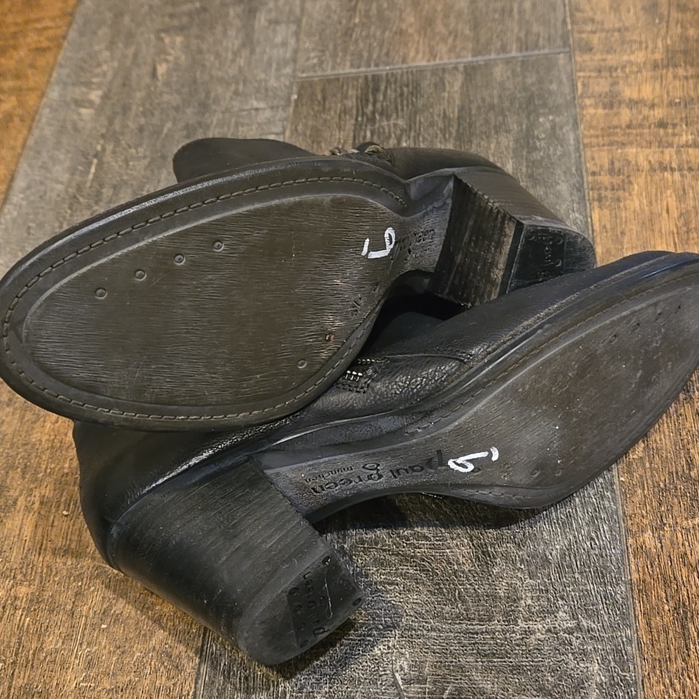 Paul Green Aubrey Black Leather Ankle Booties - Picture 4 of 13